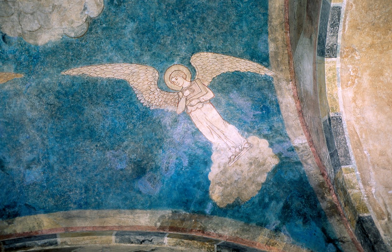 Affresco di un angelo nel vestibolo da Unknown