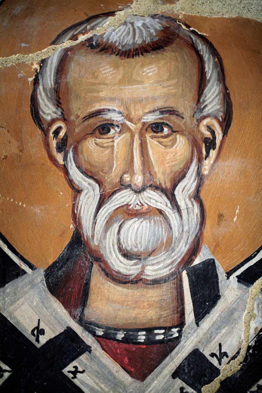 Affresco bizantino del XV secolo (dettaglio), San Nicola, Cappella dell