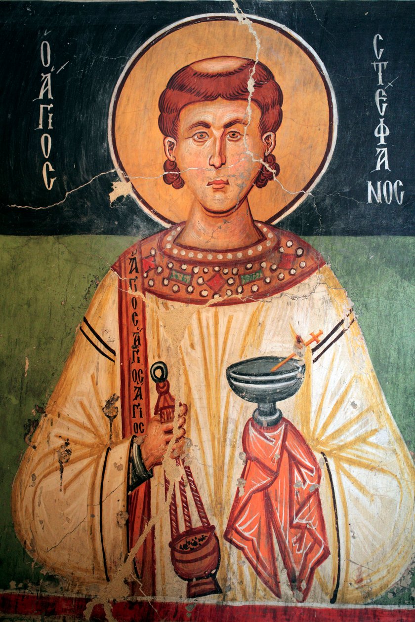 Affresco bizantino del XV secolo (dettaglio), San Stefano, Chiesa dell