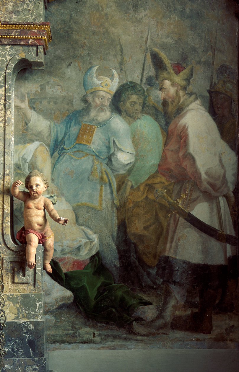 Cherubino e affresco da Unknown