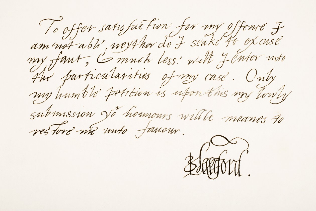 Edward Seymour, 1° Conte di Hertford, 1° Barone Beauchamp, 1539 - 1621. Campione di scrittura a mano e firma. da Unknown