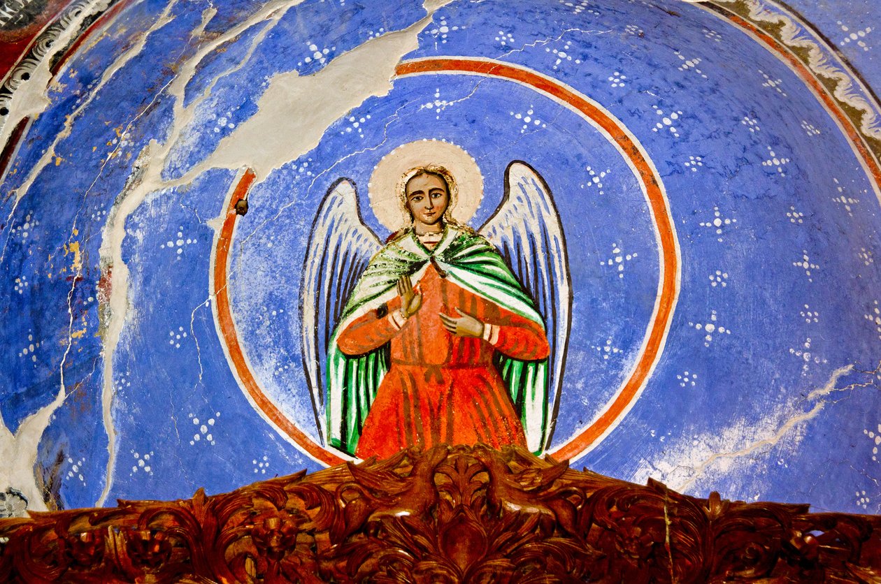 Affresco nella Chiesa di Santa Maria, Leusa, Albania da Unknown