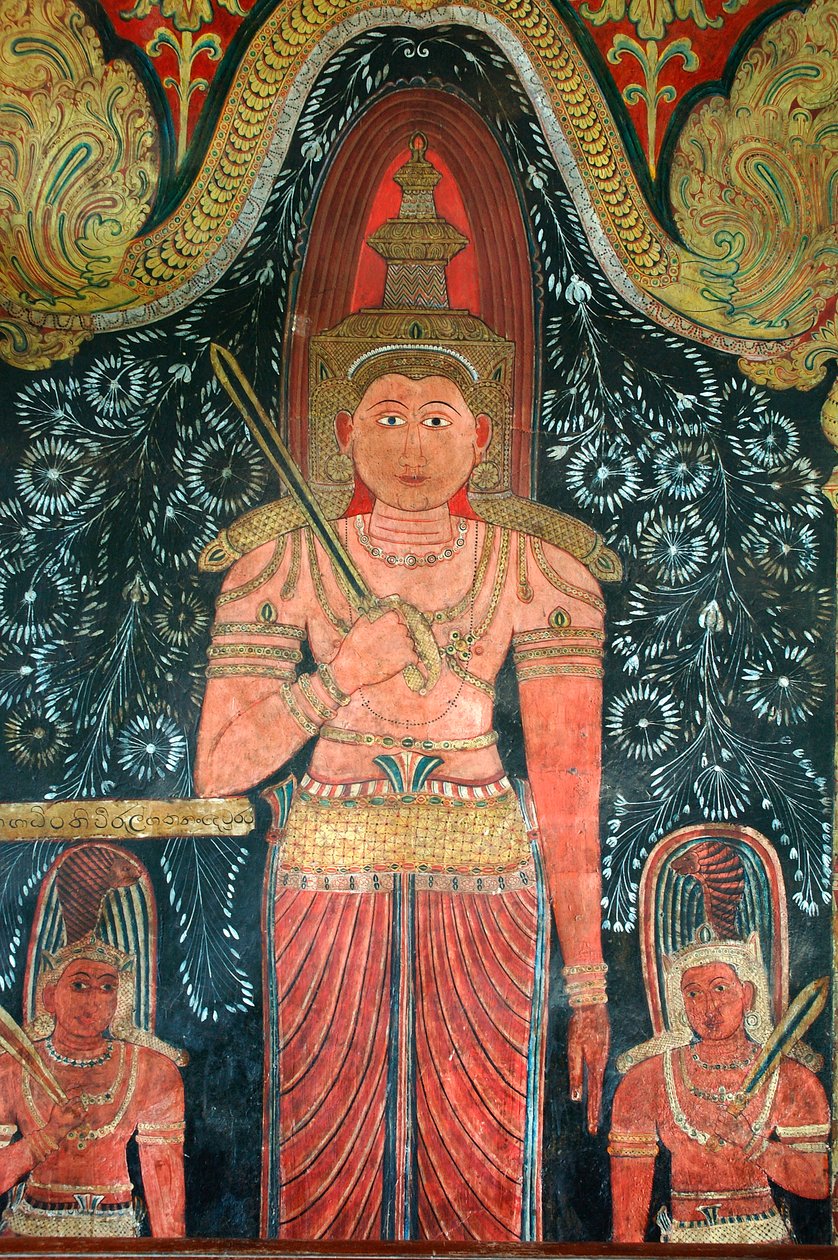 Murale sui muri del tempio di Kelaniya a Kelaniya Vihara, uno dei siti buddisti più sacri a circa sei miglia dalla capitale Colombo, Sri Lanka. 7 gennaio 2010 da Unknown