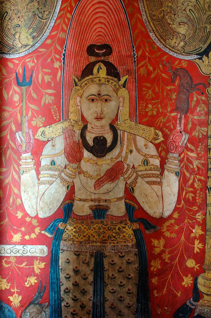 Murale sui muri del tempio di Kelaniya a Kelaniya Vihara, uno dei siti buddisti più sacri a circa sei miglia dalla capitale Colombo, Sri Lanka. 7 gennaio 2010 da Unknown