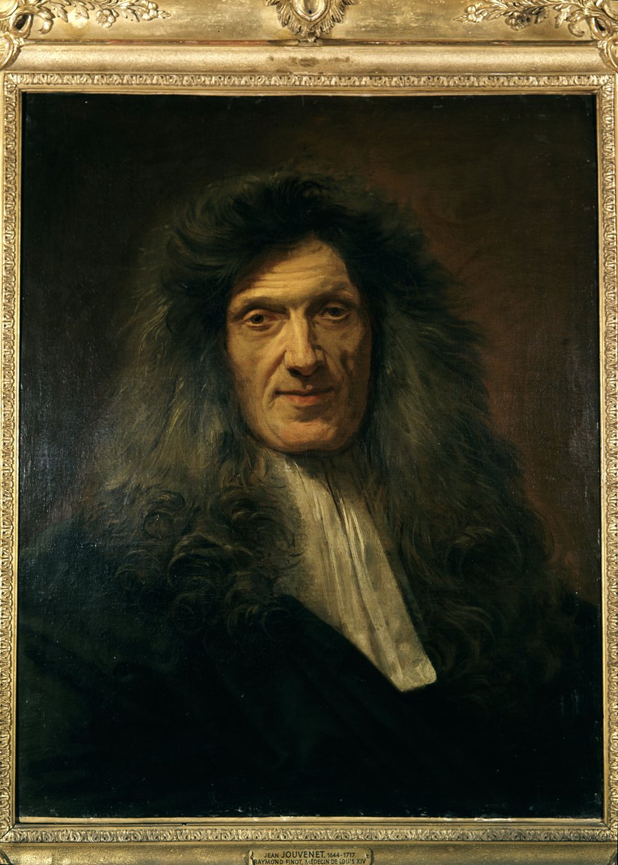 Ritratto del medico di Luigi XIV, Raymond Finot (1636-1709), di Jean Baptiste Jourenet circa 1700-1704. Museo del Louvre, Parigi. da Unknown
