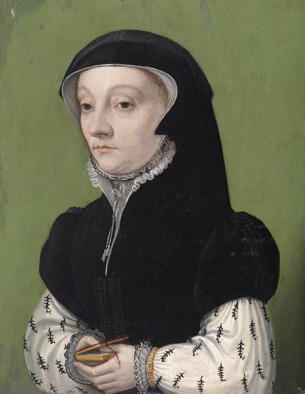 Ritratto di una donna che tiene un libro da Anonymous