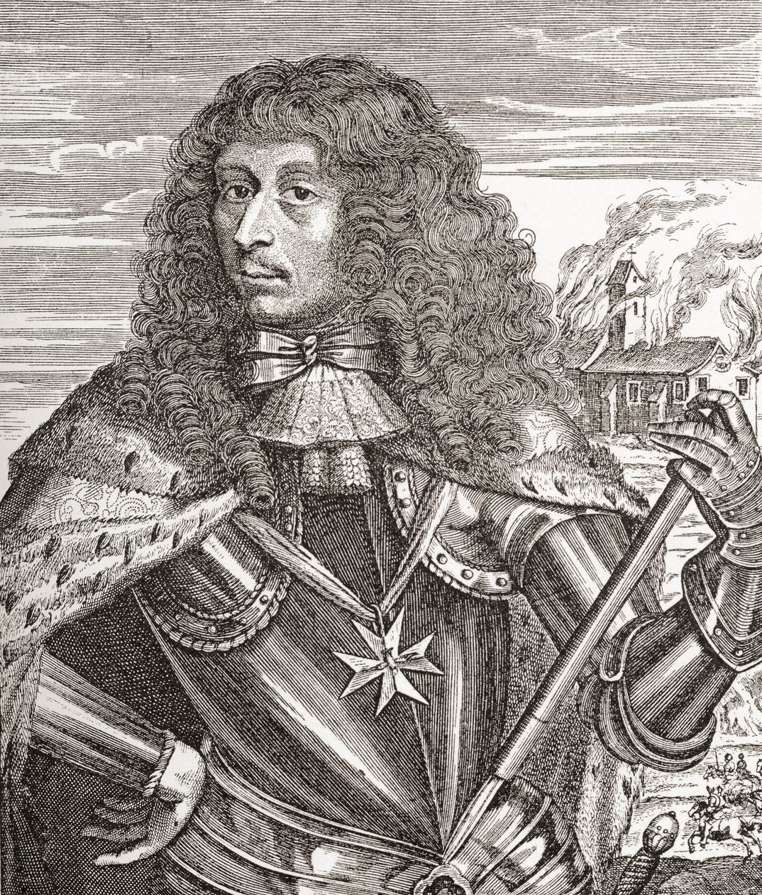 Luigi di Borbone, Principe di Condé alias il Gran Condé, 1621-1686. Generale francese. Da Les Heures Libres pubblicato nel 1908. da French School