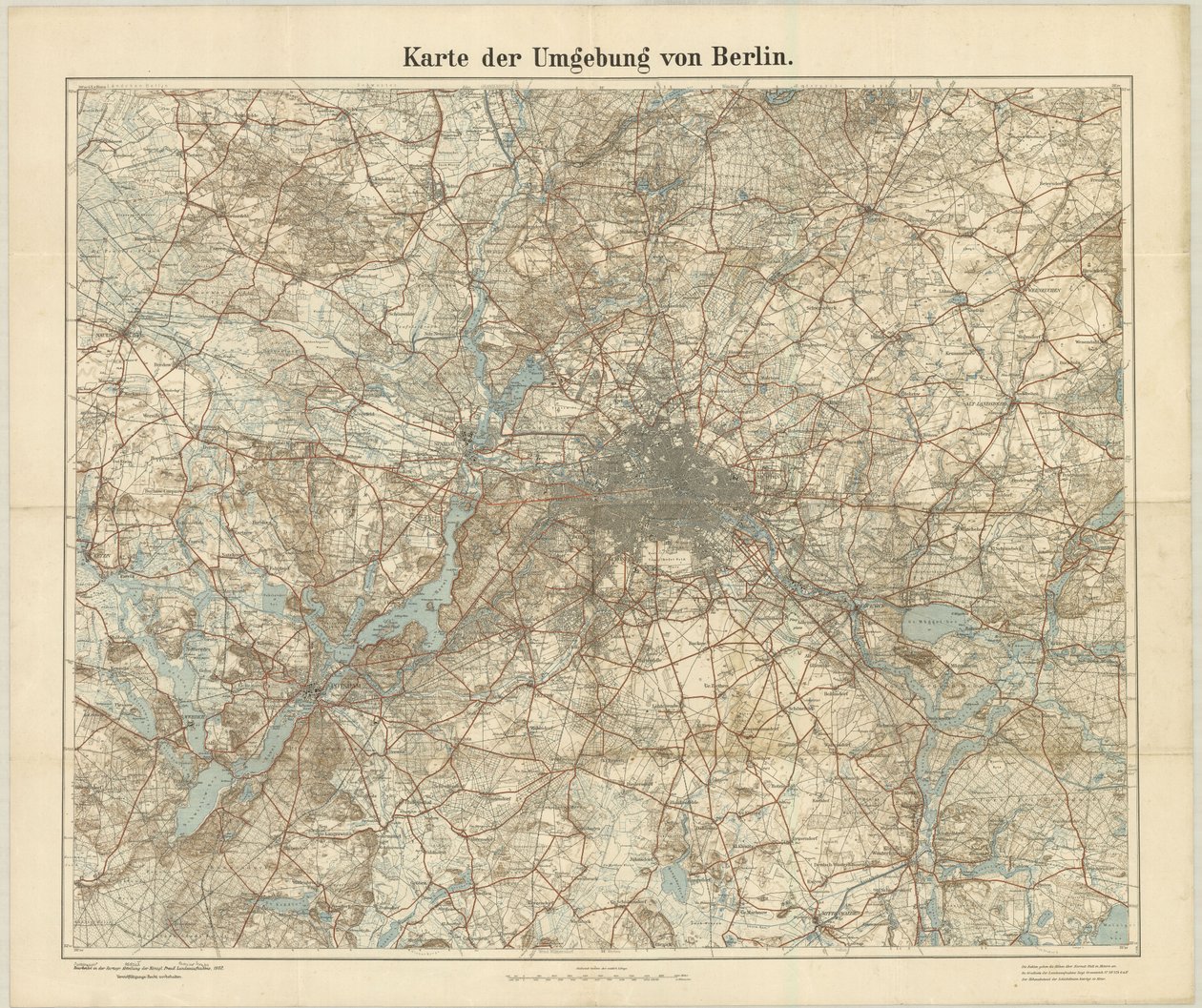 Mappa dei dintorni di Berlino da Unknown