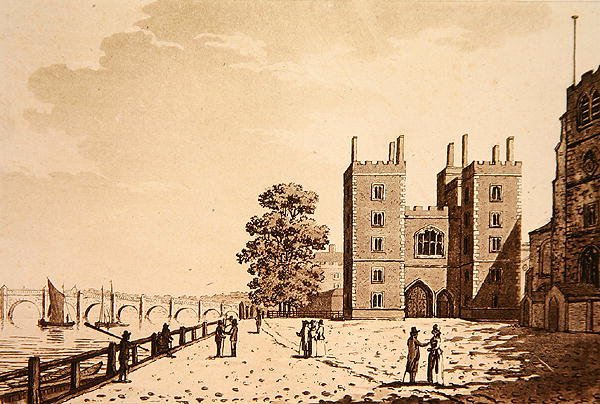 Veduta del Lambeth Palace, c.1800 da (after) English School
