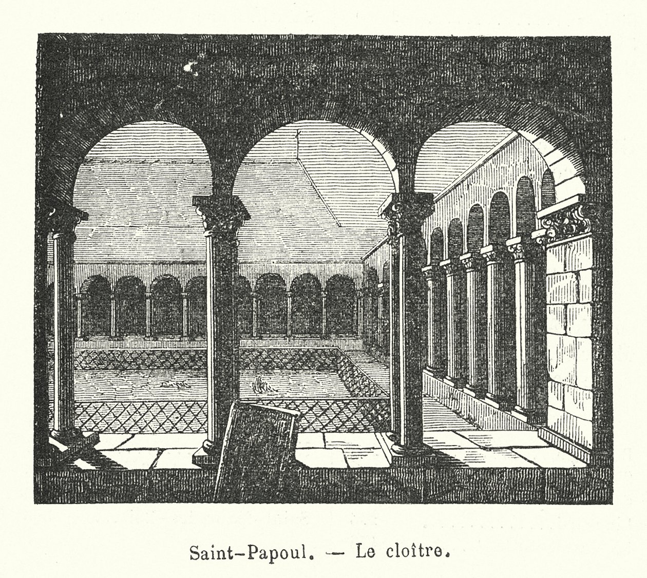 Saint-Papoul, Il chiostro da (after) French School