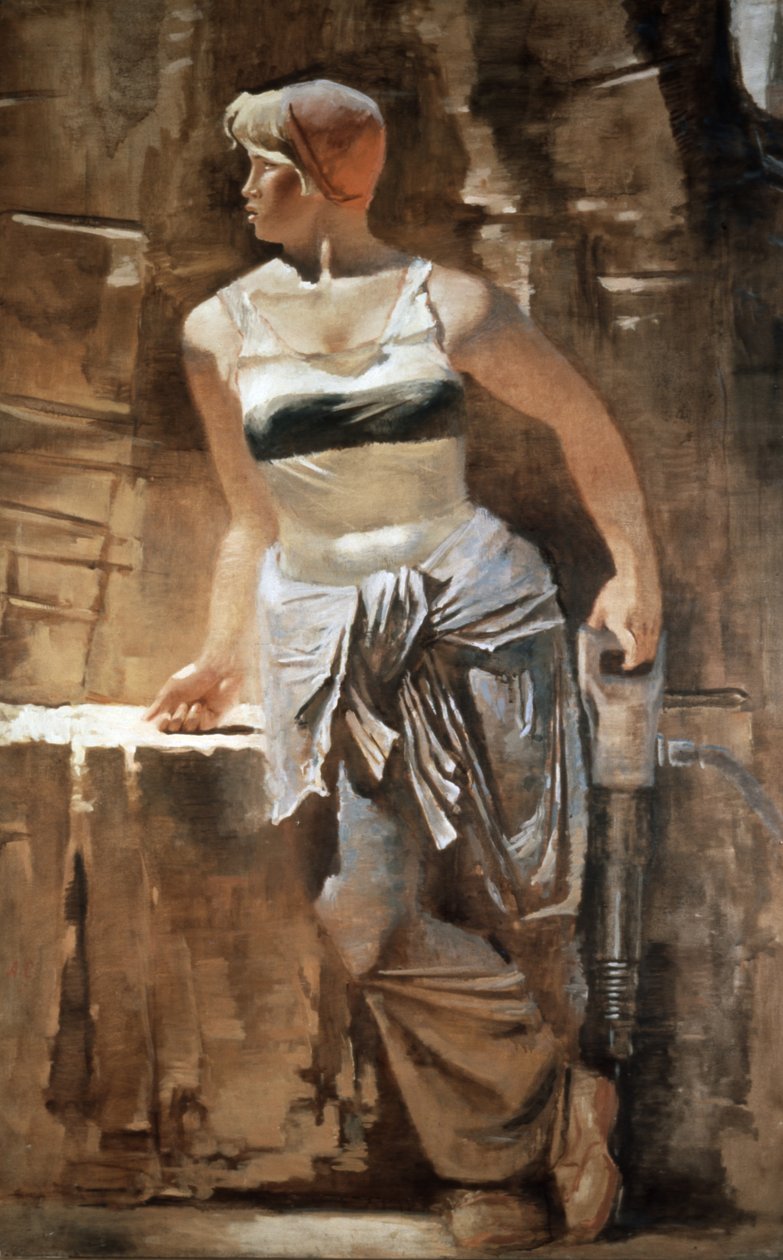 Una ragazza: costruttrice della metropolitana, 1937 da Unknown