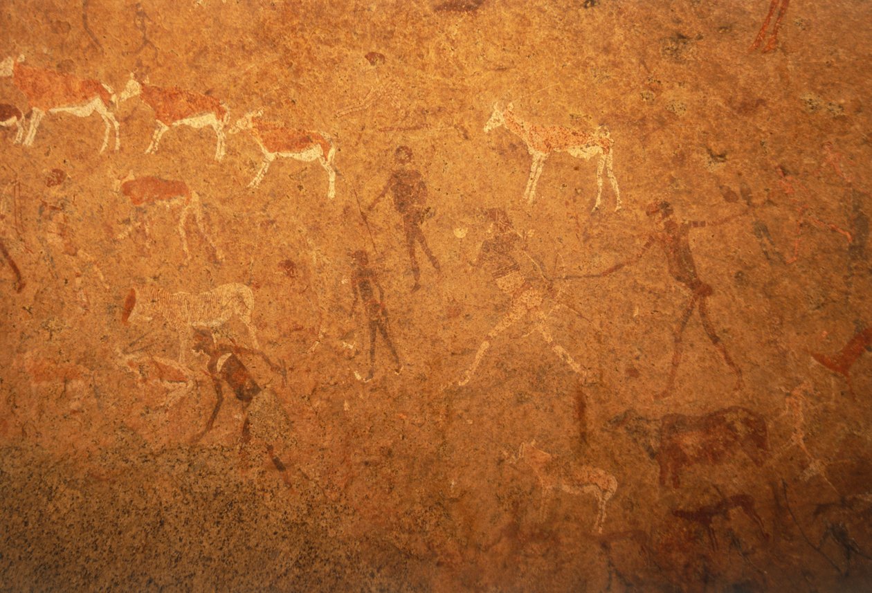 Dettaglio di pitture rupestri nella Terra dei Damara, Namibia. 6 maggio 1998 da Unknown