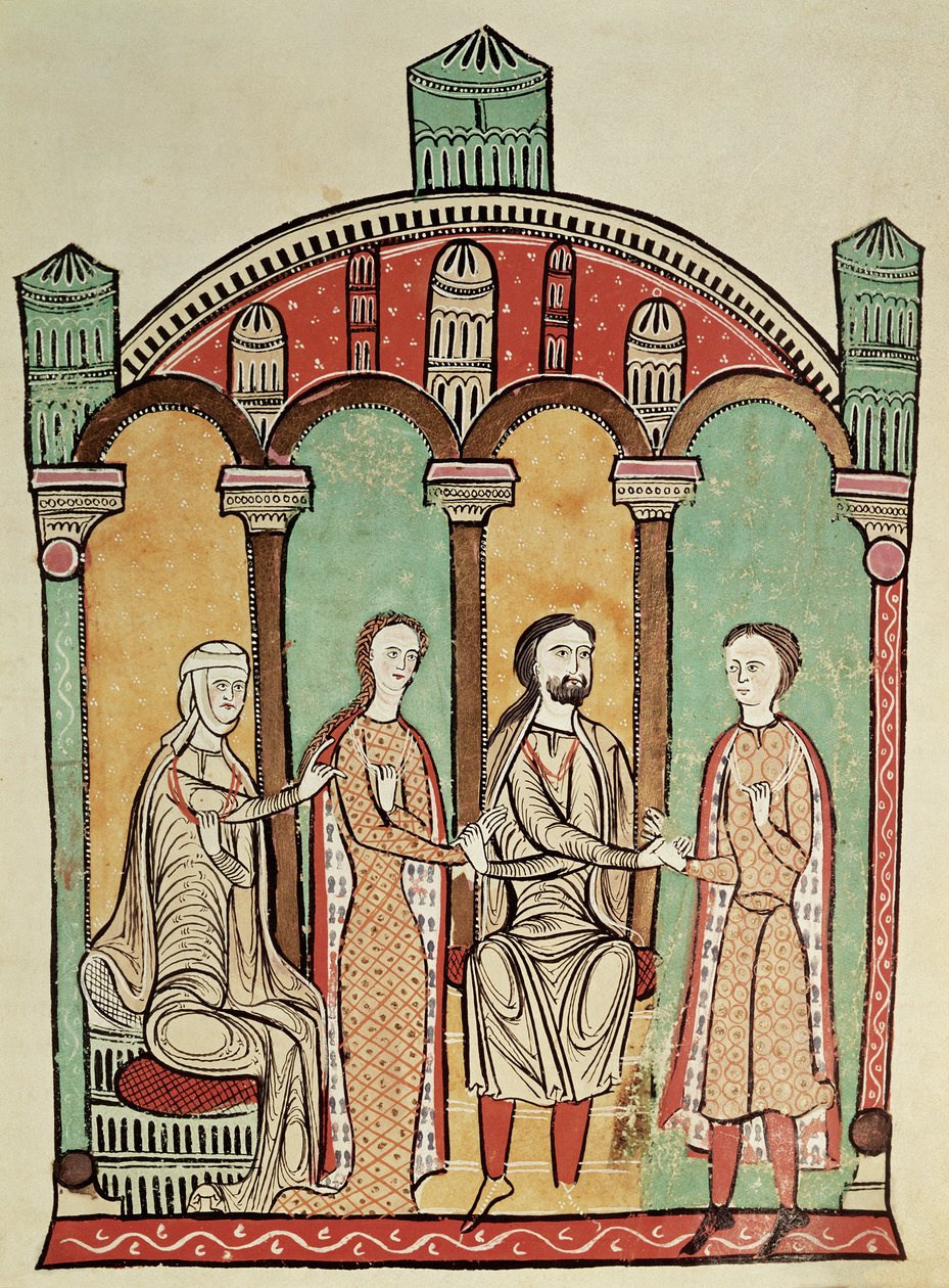 Liber Feudorum: scena di matrimonio (Anonimo), Scuola Spagnola XII secolo da Unknown