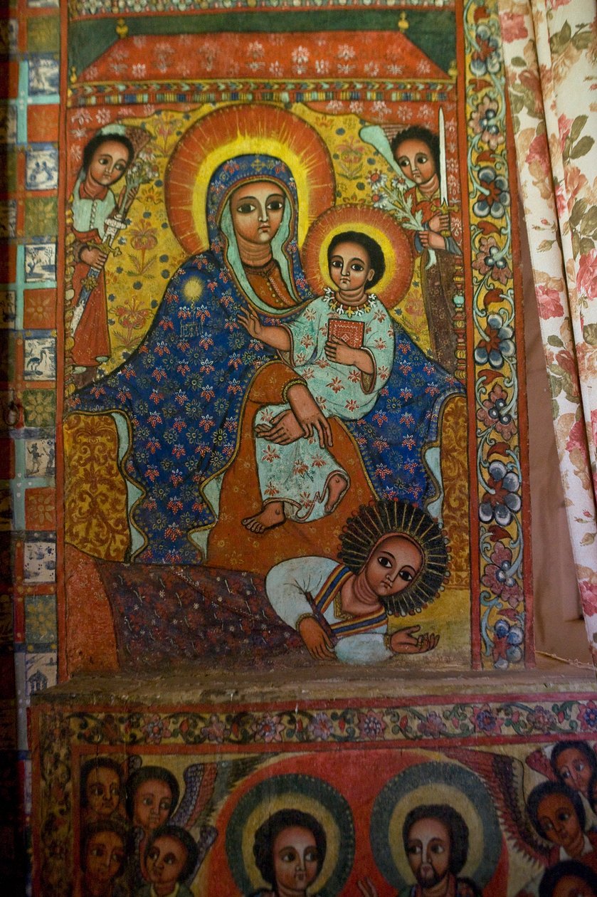 Chiesa cristiana di Narga Selassie, Isola di Dek, Lago Tana, Regione di Gondar, Etiopia, Africa da Unknown