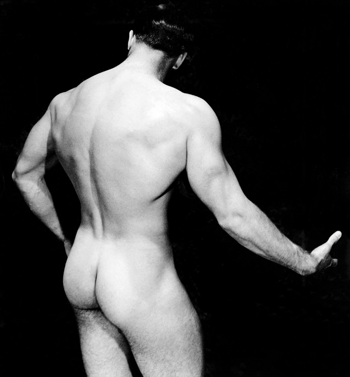 Bodybuilder nudo visto da dietro, San Francisco, California, c.1950 da Unknown