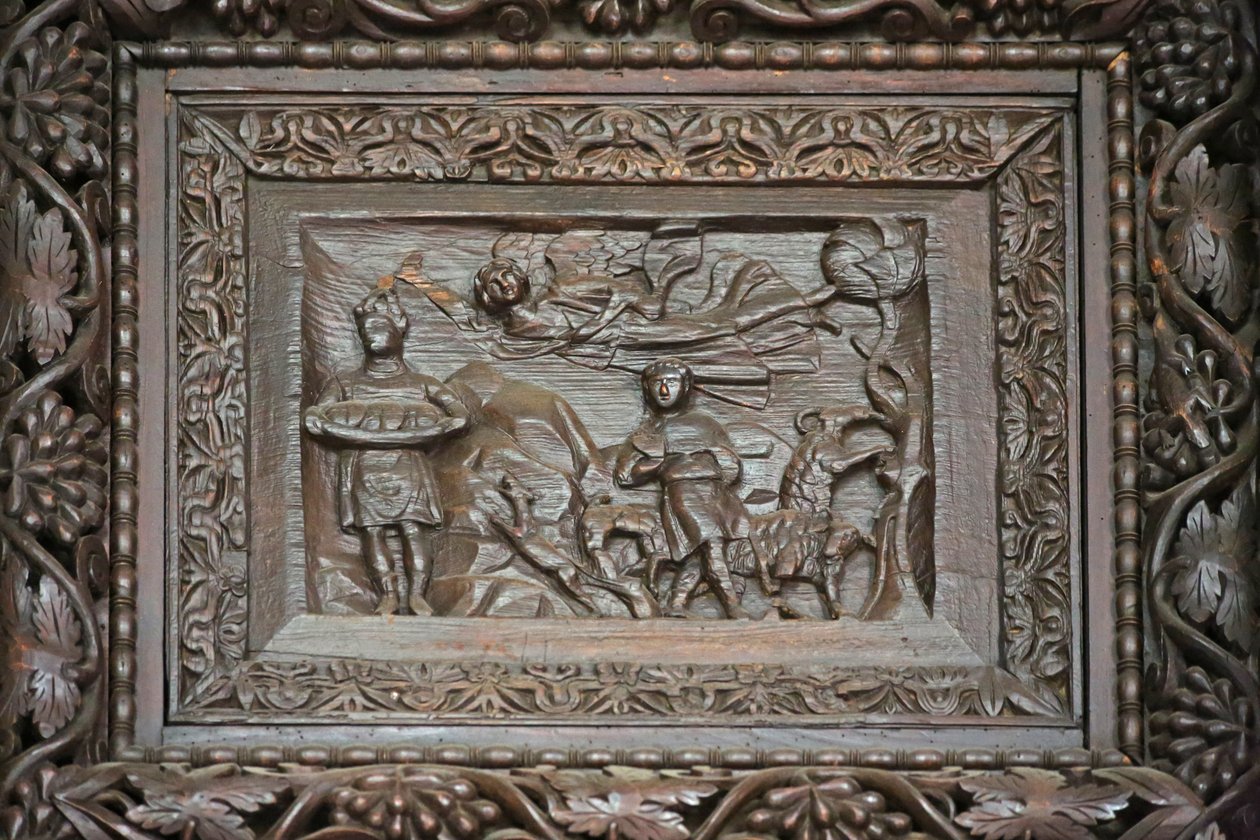 Pannello dalla porta del V secolo: Abacuc è rapito da Unknown