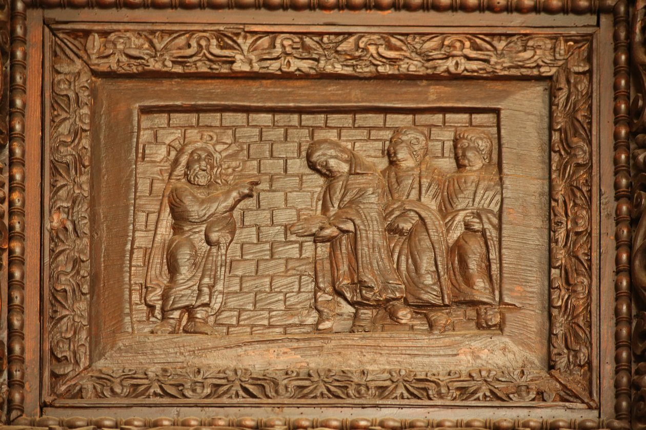 Pannello dalla porta del V secolo: il Cristo risorto appare ai suoi discepoli da Unknown