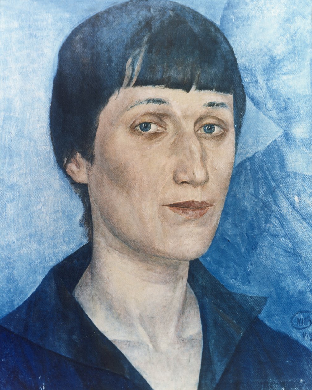 Ritratto della poetessa russa Anna Akhmatova (1888-1966) di Petrov-Vodkin, 1922. da Unknown