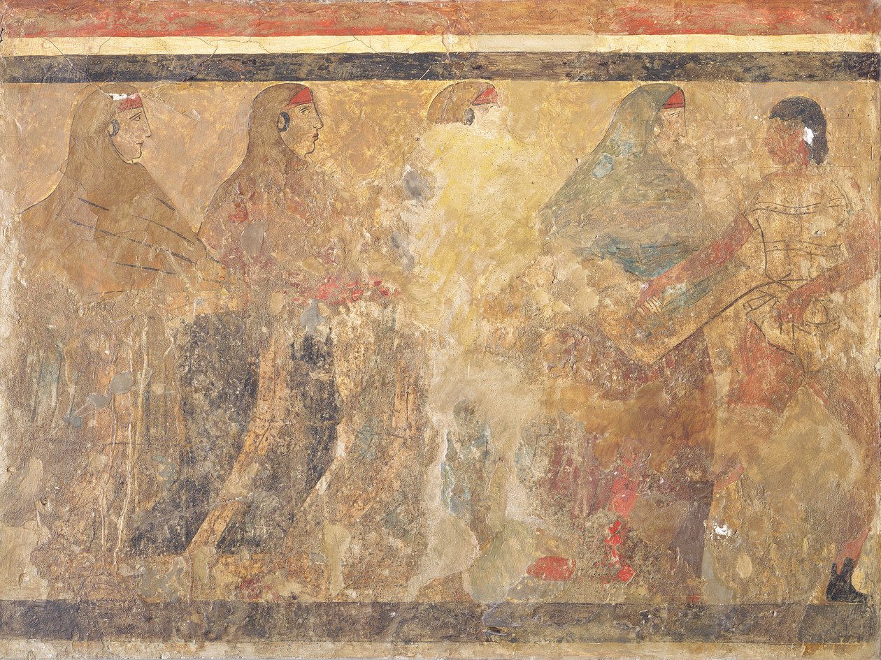 Danza funebre rituale, decorazione dalla Tomba n. 11 di Via dei Cappuccini, Ruvo, V secolo a.C. da Unknown
