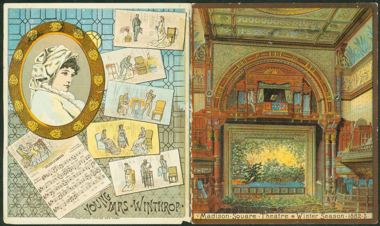 Teatro di Madison Square, Stagione Invernale 1882-83, programma per Young Mrs. Winthrop. [copertina], 1882 da American School