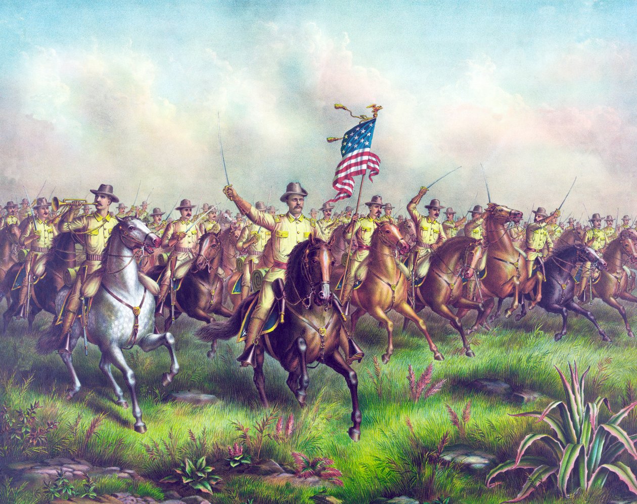Rough-Riders, guidati dal Col. Theodore Roosevelt, pub. 1898 da American School