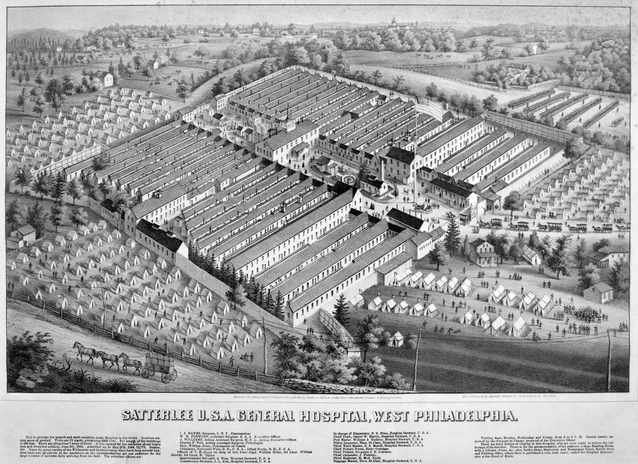 Ospedale Satterlee, Filadelfia, Pennsylvania, 1863 da American School