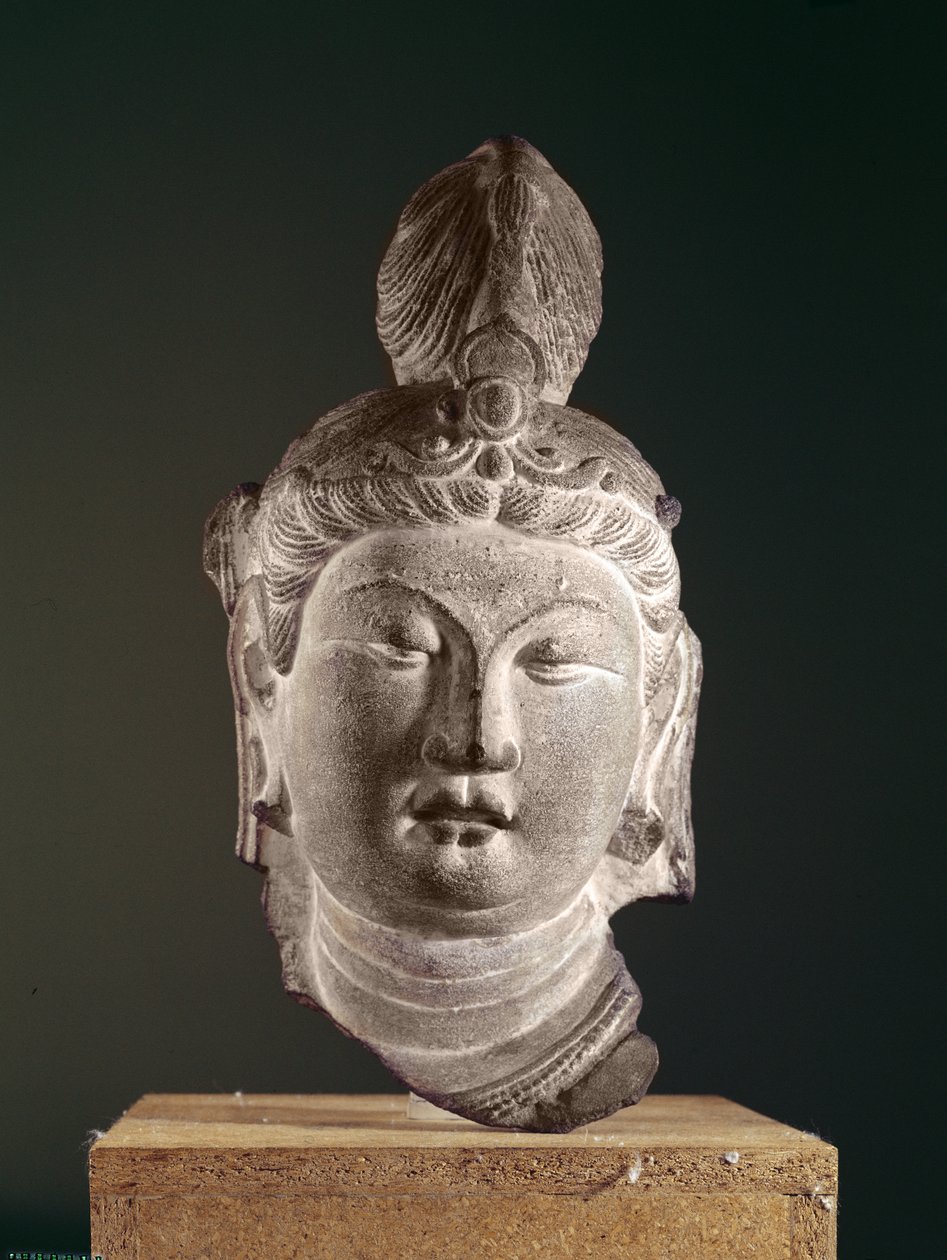 Testa di un Bodhisattva, Dinastia Tang (618-907), c.710 da Chinese School