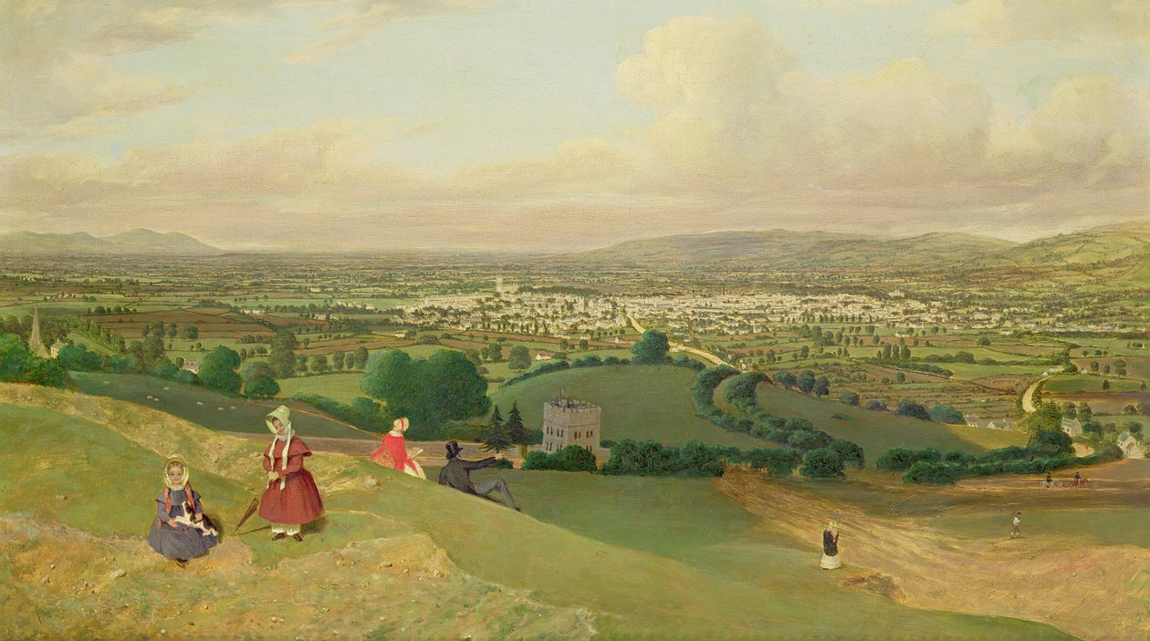 Cheltenham da Leckhampton Hill, c.1840 da English School