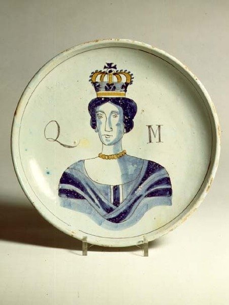 Ritratto di Queen Mary in Lambeth Delftware da English School