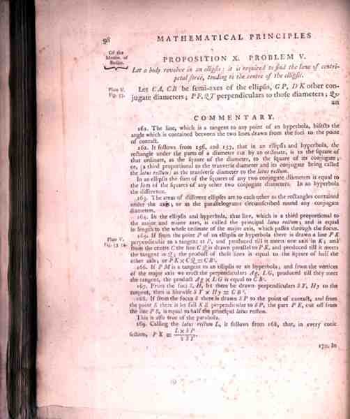 Proposizione X Problema V dal Volume I dei Principi Matematici della Filosofia Naturale di Sir Isaac Newton (1642-1727) 1777 da English School