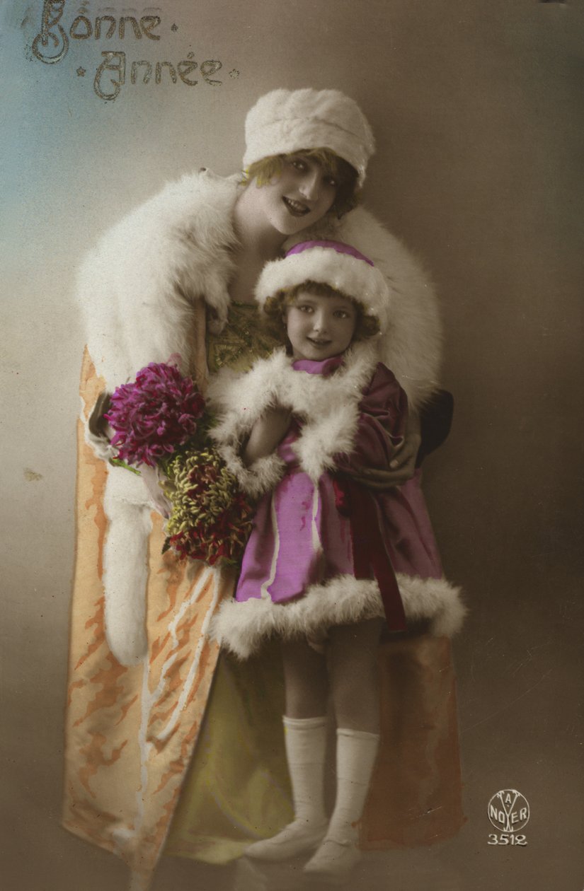 Biglietto di Capodanno con madre e figlia da French Photographer