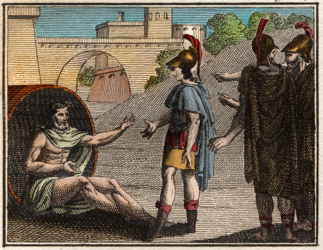 Alessandro Magno visita Diogene di Sinope (c. 410-c. 320 a.C.) da French School