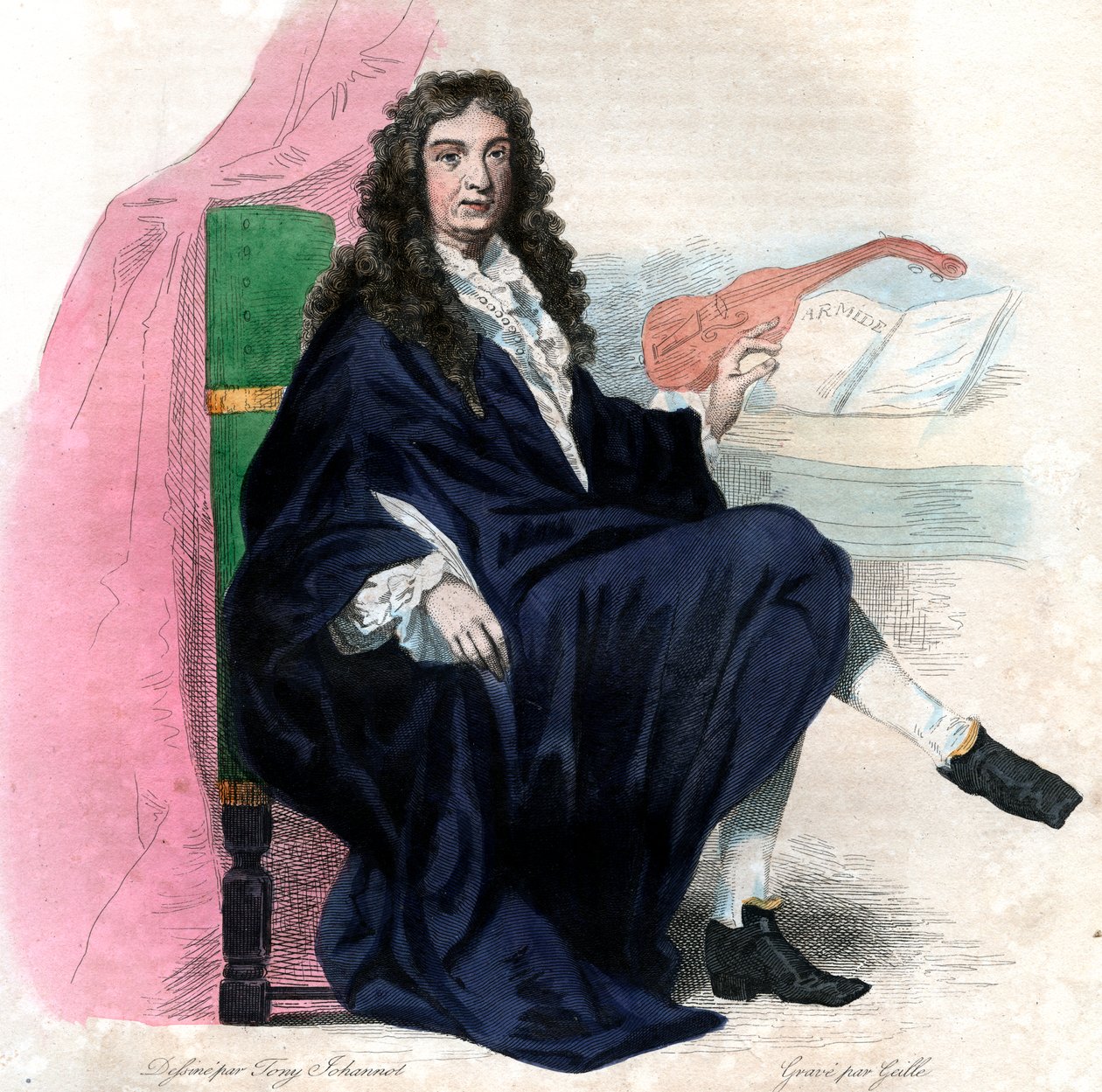 Ritratto di Jean Baptiste Lully, compositore francese da French School