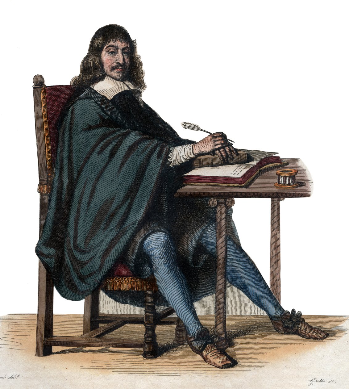 Ritratto di René Descartes (1596-1650), filosofo e scrittore francese da French School