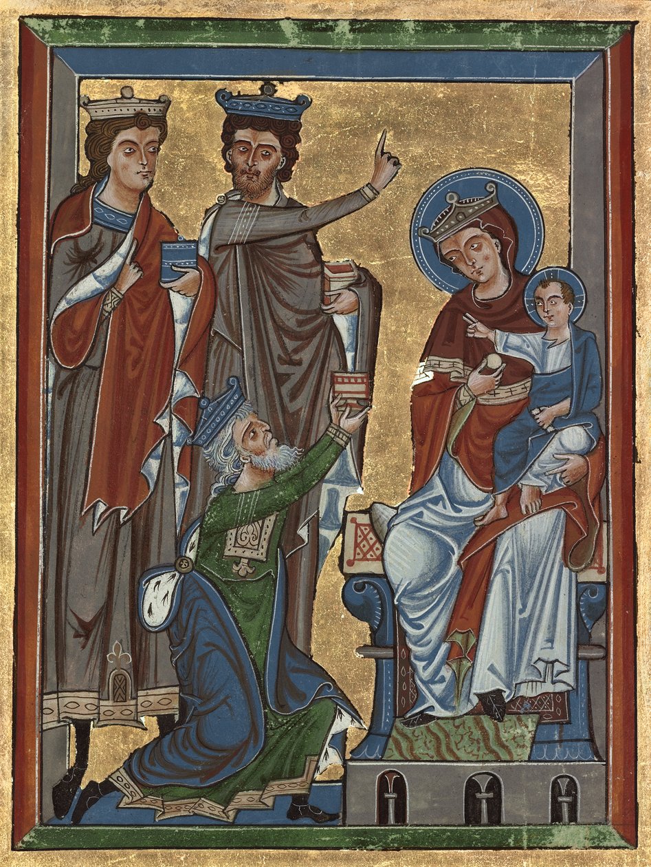 Adorazione dei Magi dal Salterio Ms 4, c.1240 da German School