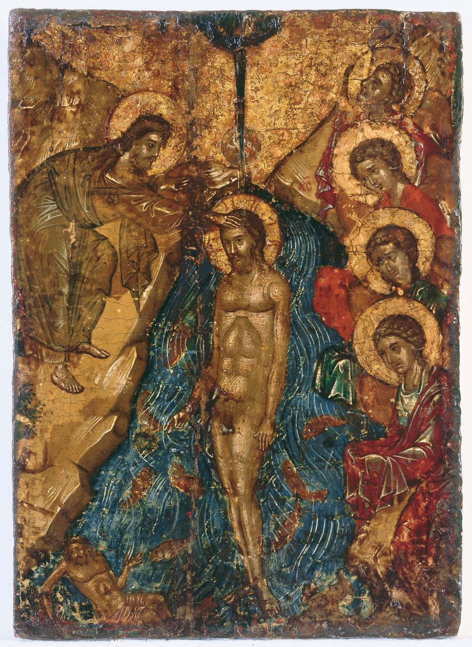 Il battesimo di Cristo (Teofania) da Greek School