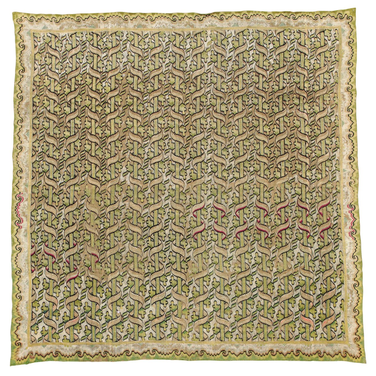 Pannello di ricamo in seta Bargello da Italian School
