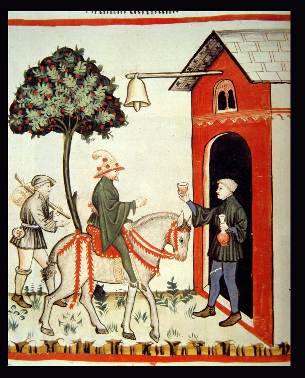 Nova 2644 fol.87v Il Bicchiere di Vino Rosso, dal Tacuinum Sanitatis Codex Vindobonensis da Italian School