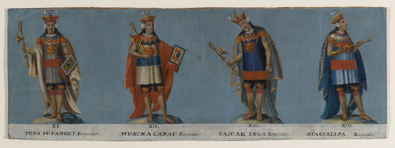 Quattro re Inca: Tupac Yupanqui, Huayna Capac, Huascar Inca, Atahuallpa, inizio XIX secolo da Unknown