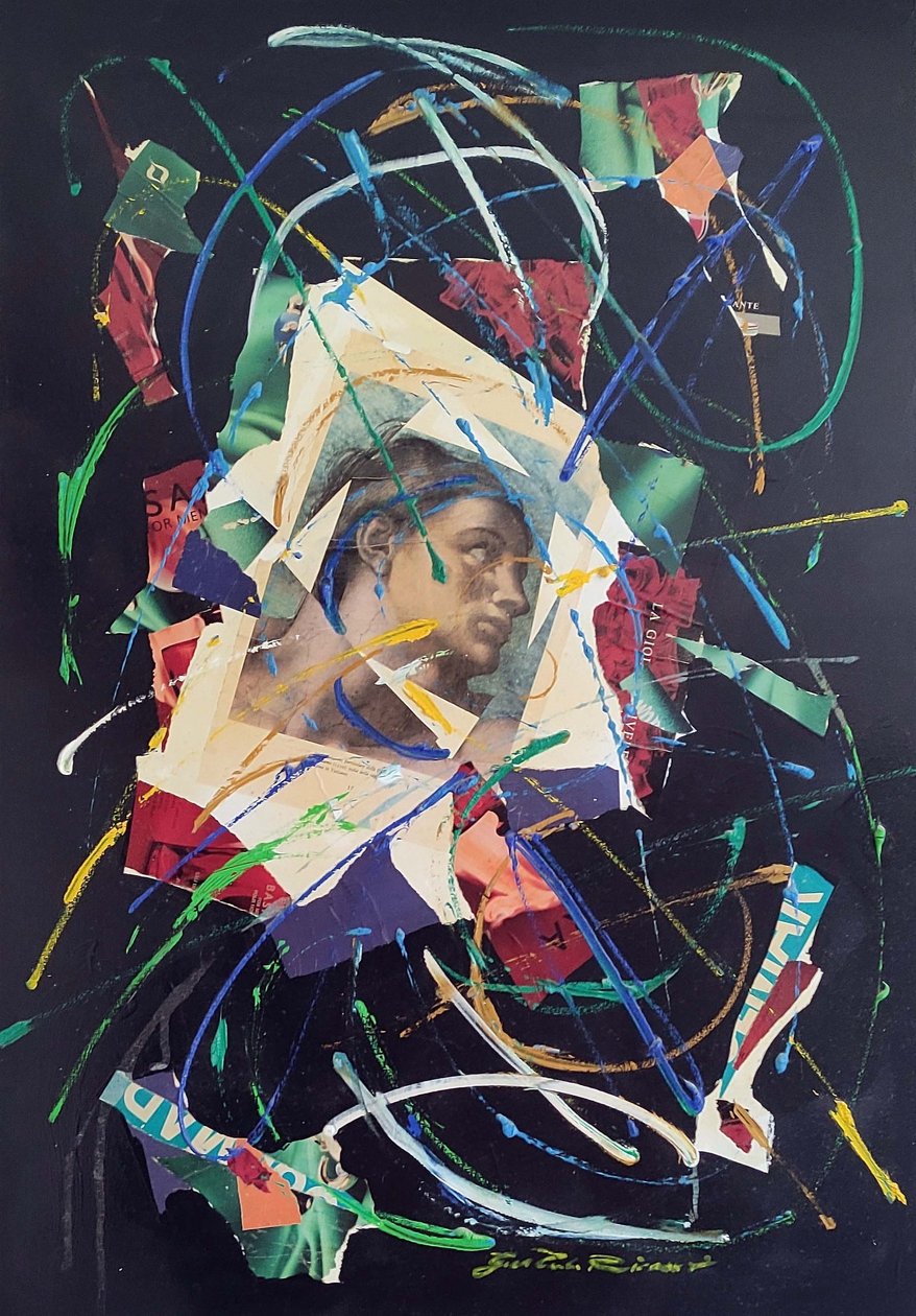 G. C. Riccardi, Adamo, 1986, Gemischte Medien auf Leinwand, 70x100, Italia. da Gian Carlo Riccardi