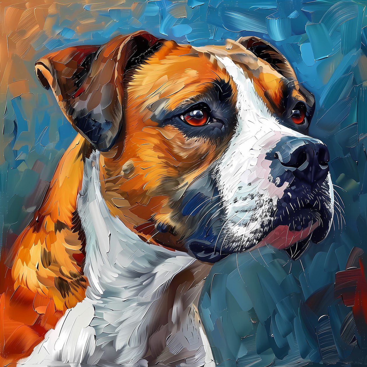Dipinto di cane Boxer da F. Abderrahim
