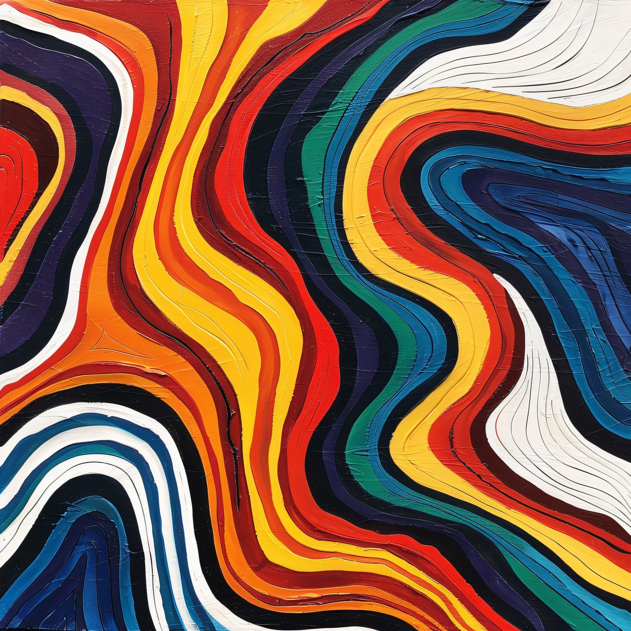Decorazione murale calda: curve astratte colorate fluttuanti per decorazione d