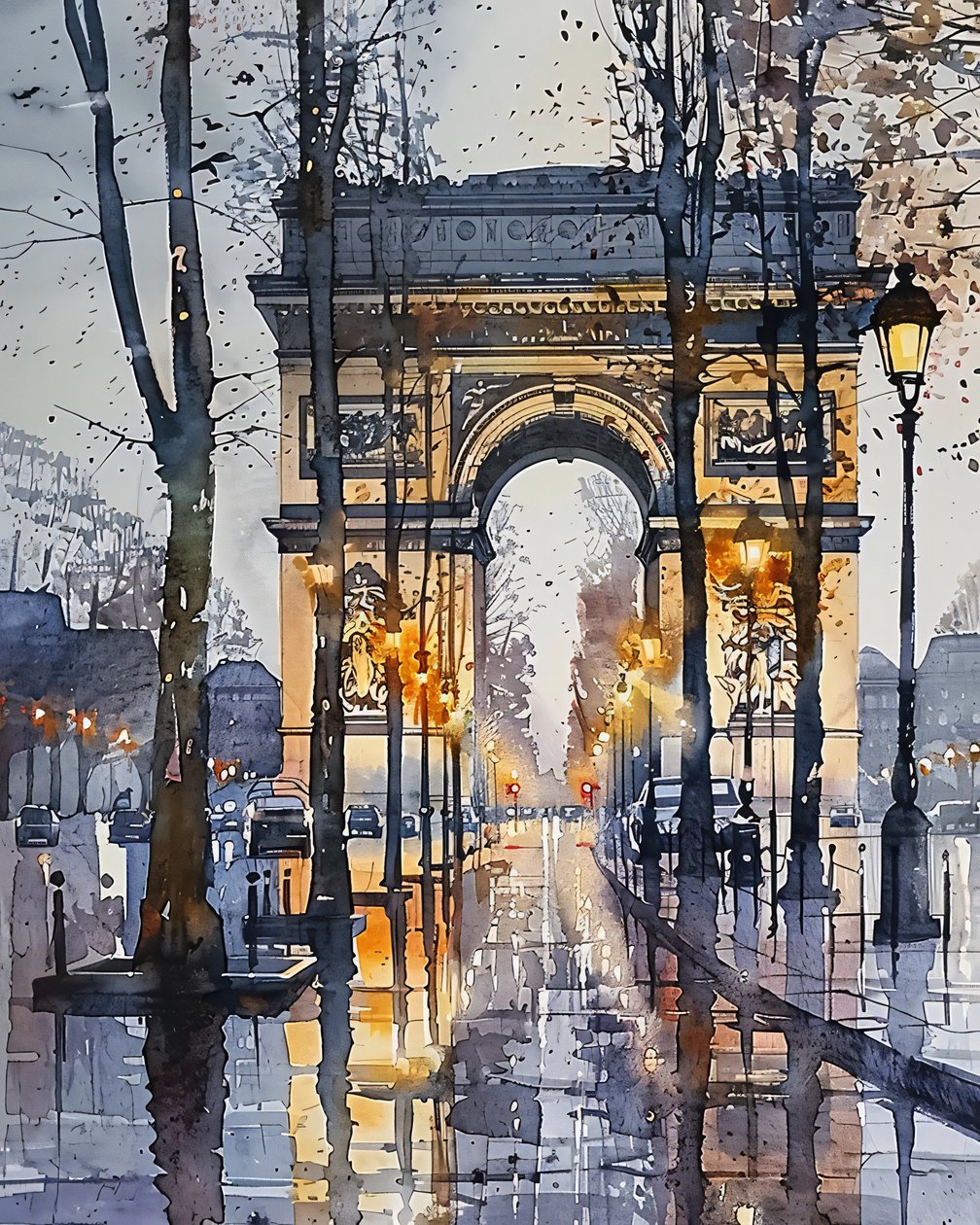 Champs Elysées Parigi in inverno da F. Abderrahim