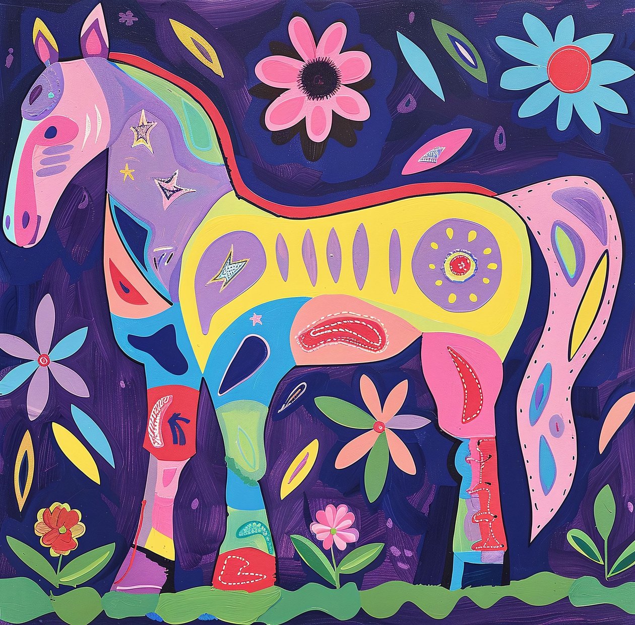 Cavallo ritagliato con linea irregolare da F. Abderrahim
