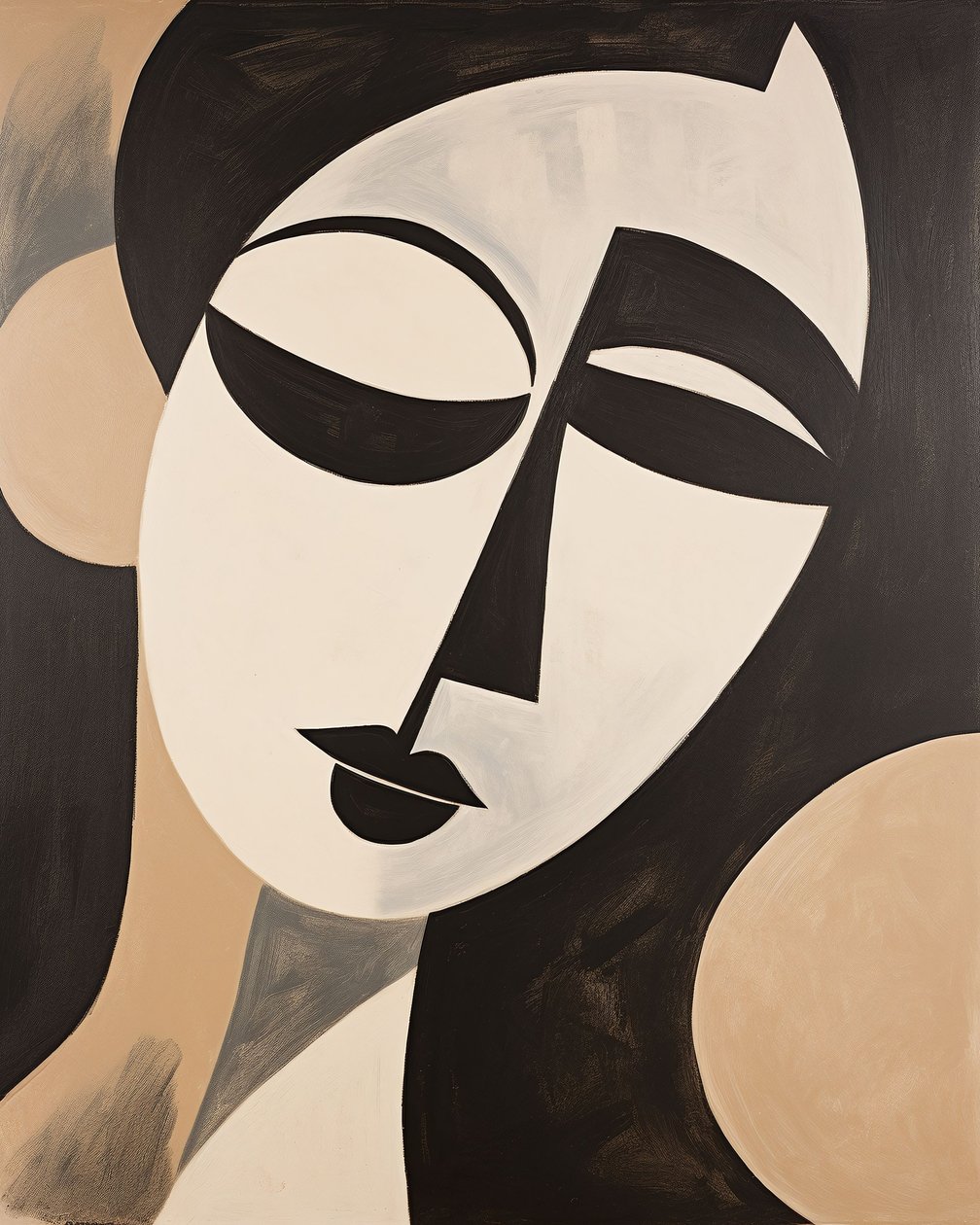 Donna astratta nera e beige stile Henri Matisse da F. Abderrahim