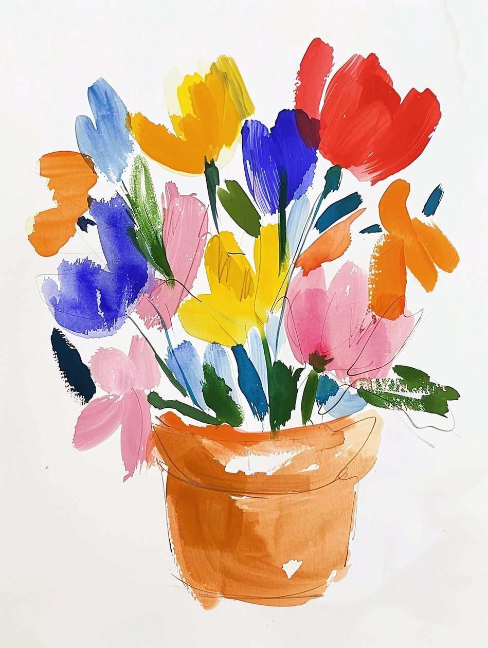 Fiori colorati in un vaso da F. Abderrahim