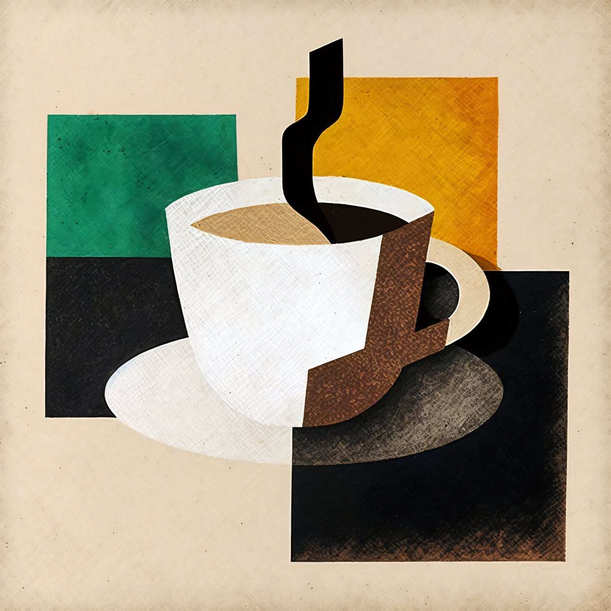 Caffè Boho, arte minimalista, arredamento da cucina, stampa su tela con cornice su richiesta da F. Abderrahim