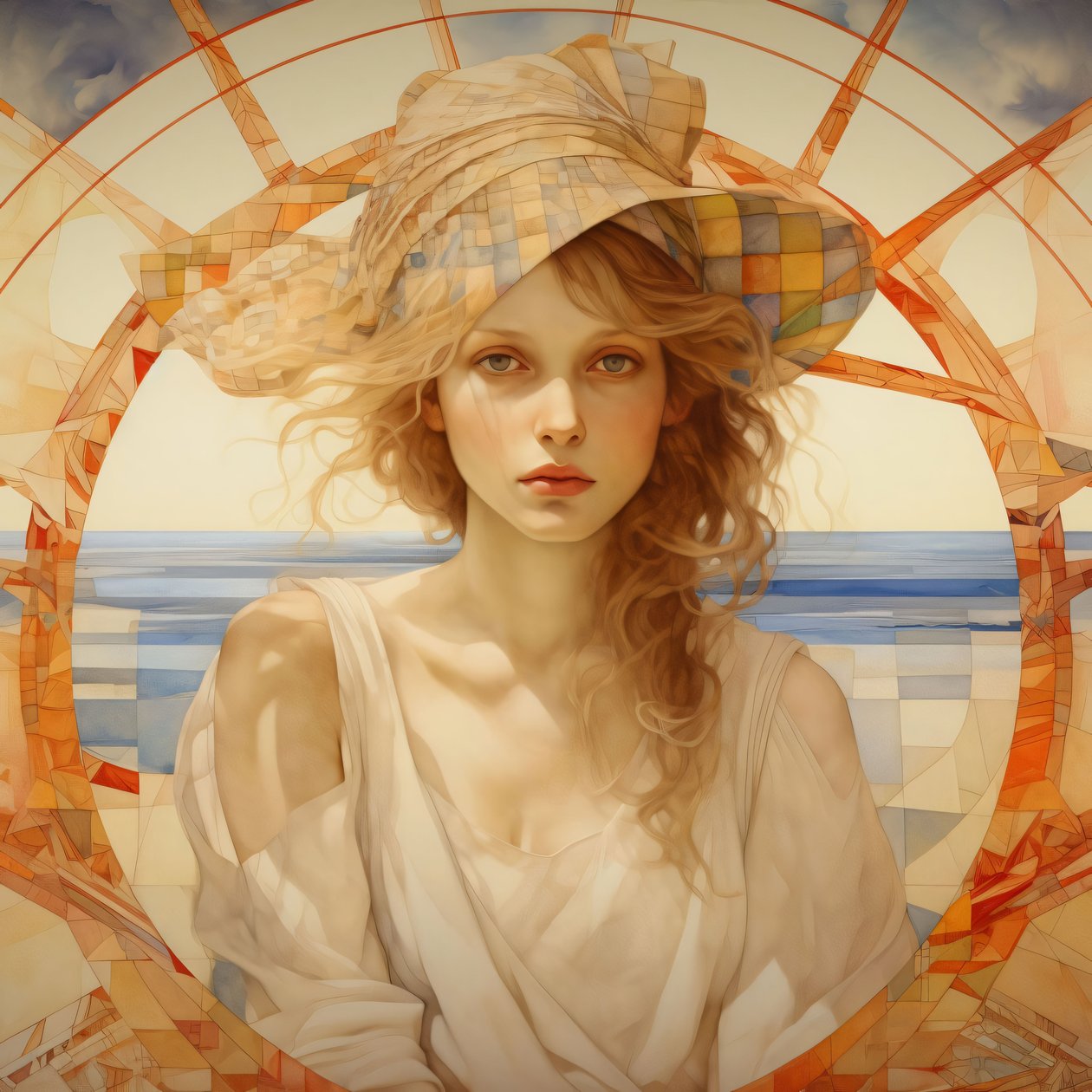 Eleganza stravagante: Alice nel sogno di Mucha, decorazione murale classica da F. Abderrahim