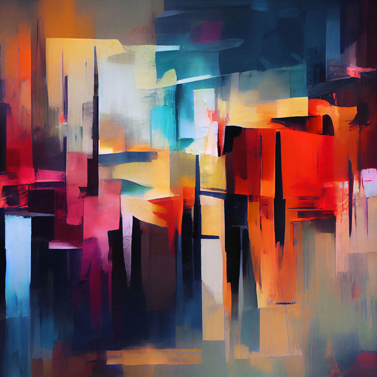 Composizione astratta vibrante, decorazione artistica da parete | print on demand uk da F. Abderrahim