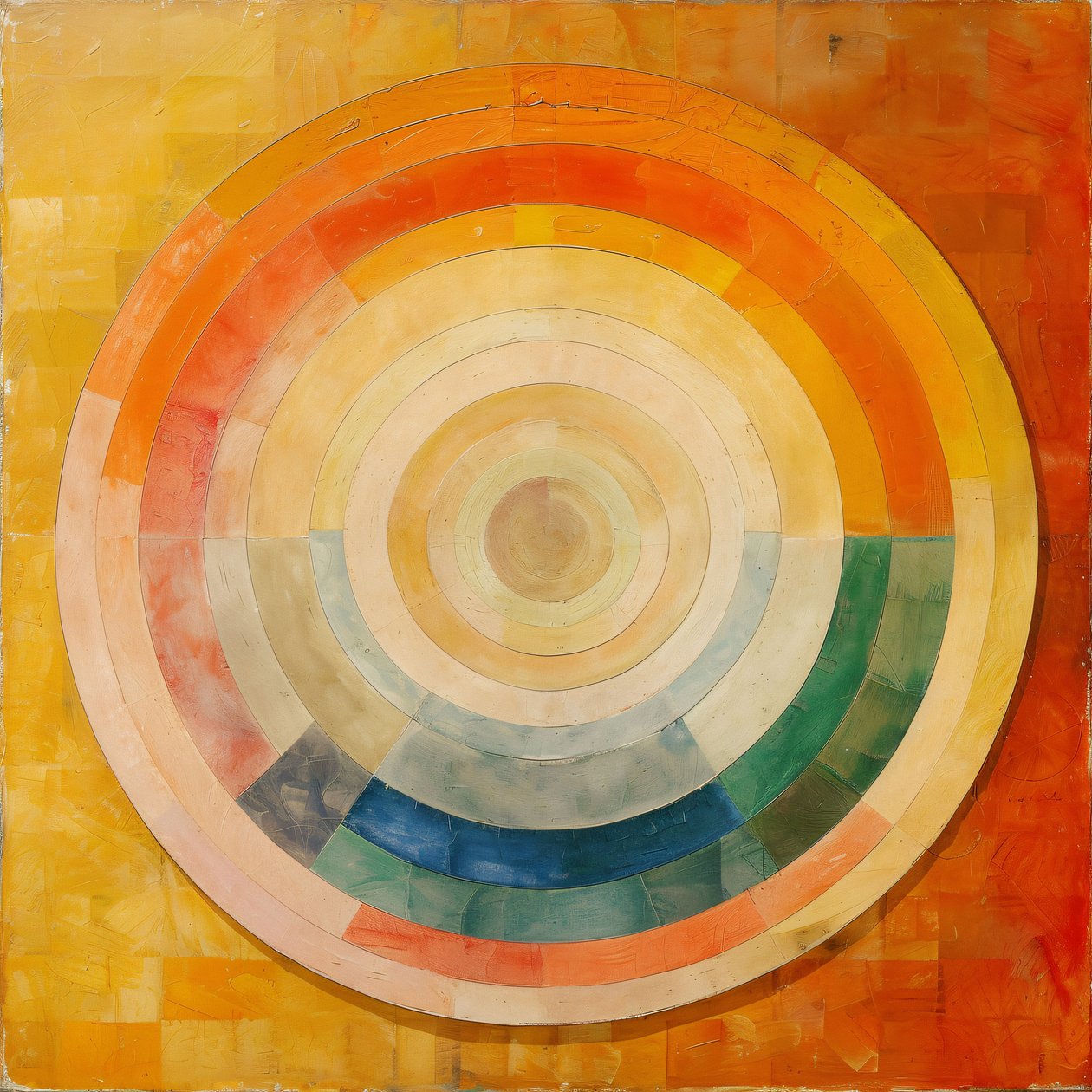 Pittura ad olio astratta, arte mistica, stile Hilma af Klint, stampe d